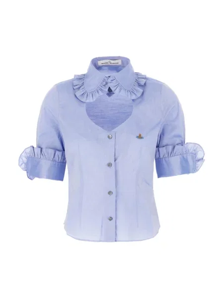 Bluzka Vivienne Westwood z falbankami niebieska