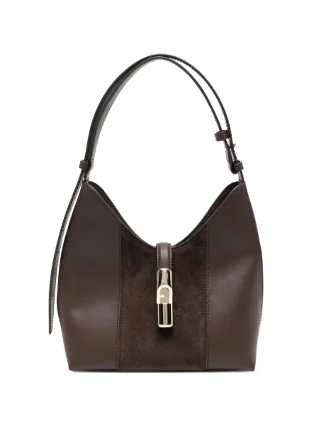 Geantă Furla din piele de căprioară maro