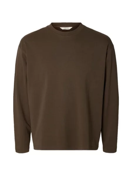 Lung tricou Selected maro
