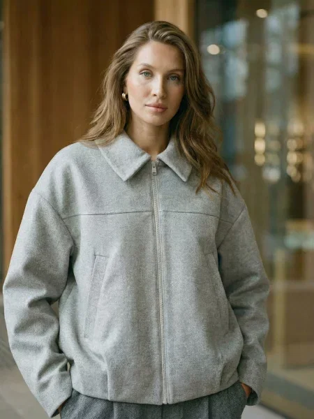 Вовняний Бомбер Seventeen сірий