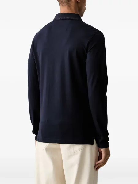 Tricou polo Guess cu autograf albastru