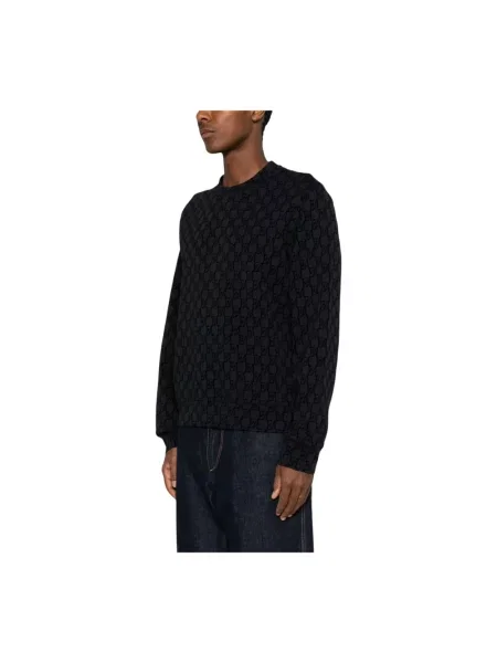 Dzianinowa bluza Emporio Armani z logo niebieska