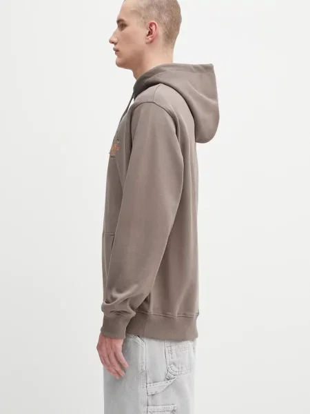 Кофта Drôle de Monsieur Le Hoodie Grand HUtel з капюшоном візерунок коричневий
