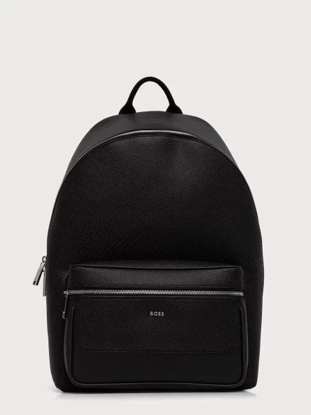 BOSS rucsac pentru bărbați din piele Northon_M_Backpack negru