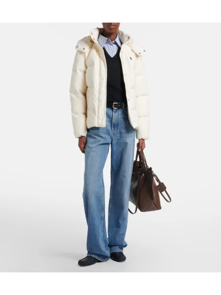 Prošívaný péřová bunda Polo Ralph Lauren bílá