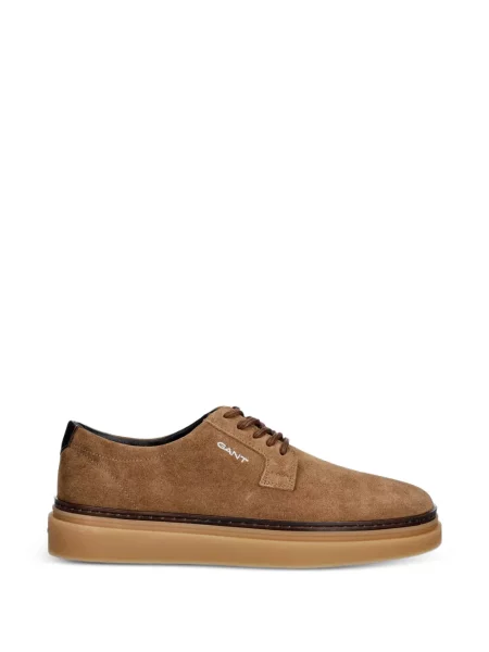 Sneakerși Gant cu șireturi din piele de căprioară maro