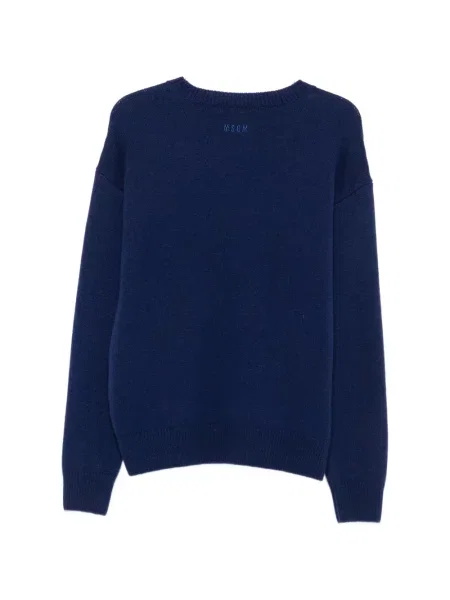 Pulover Msgm cu broderie albastru