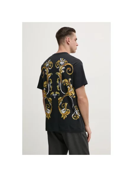 Koszulka Versace Jeans Couture z nadrukiem czarna