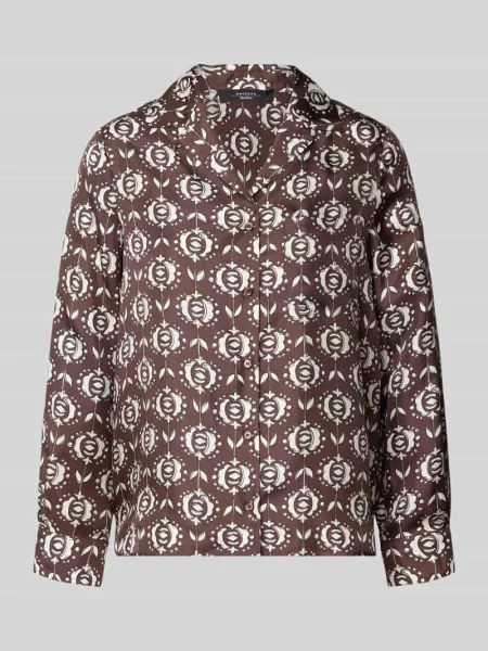 Bluzka jedwabna o kroju regular fit z kołnierzem z połami model ‘ONCIA’ Weekend Max Mara