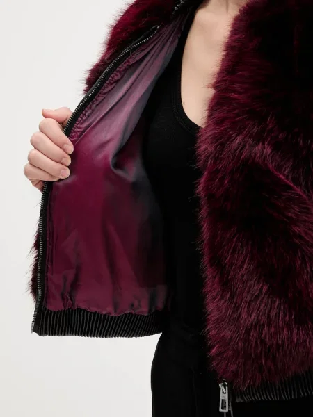 Куртка-бомбер Desigual RASPBERRY демісезонна бордовий