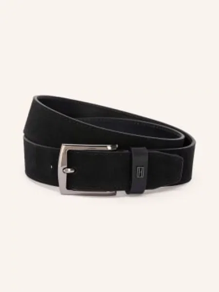 Tommy Hilfiger Skórzany schwarz czarny