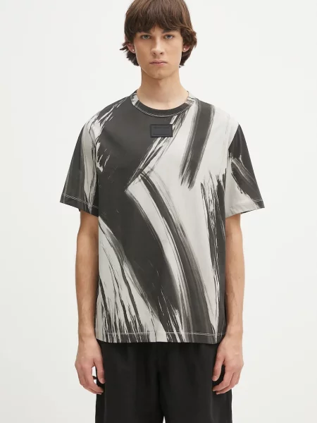 Helmut Lang tricou din FEATHER.T.BRUSHSTROK cu imprimeu gri