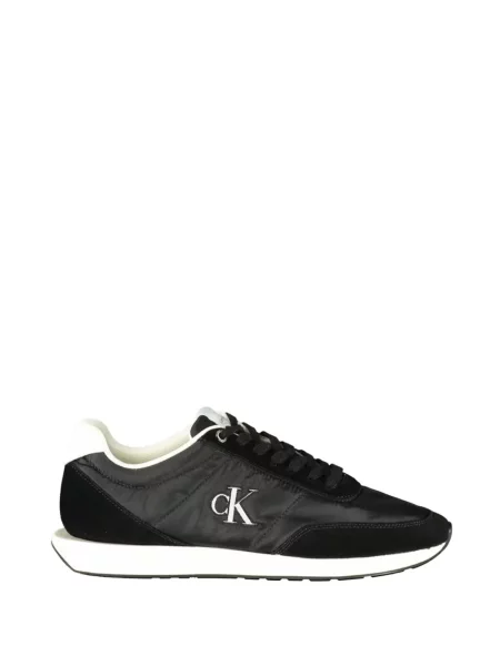 Sneakerși Calvin Klein cu șireturi din dantelă cu autograf negru