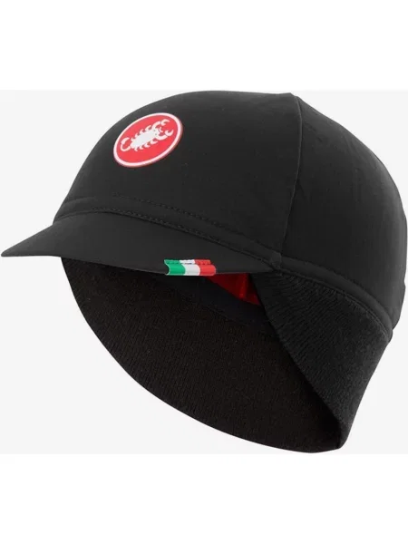 Czapka termiczna Castelli Difesa czarno-czerwona czarna