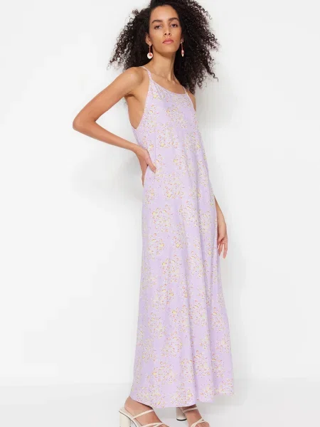 Rochie maxi Trendyol țesută cu bretele gri