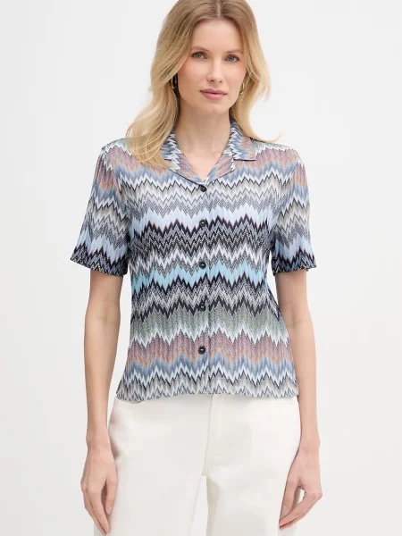 Missoni cămașă pentru femei din vâscoză albastru