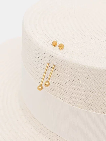 LE SH KA headwear LE SH KA капелюх плетений White Canotier білий