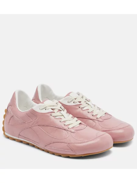 Sneakerși Bottega Veneta din piele roz