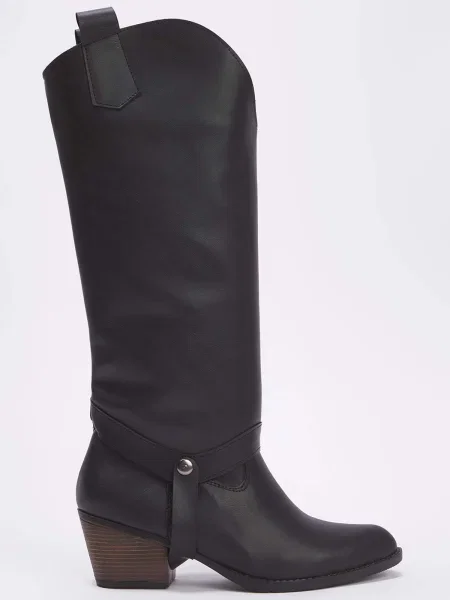 Trendyol Cizme de cowboy negru