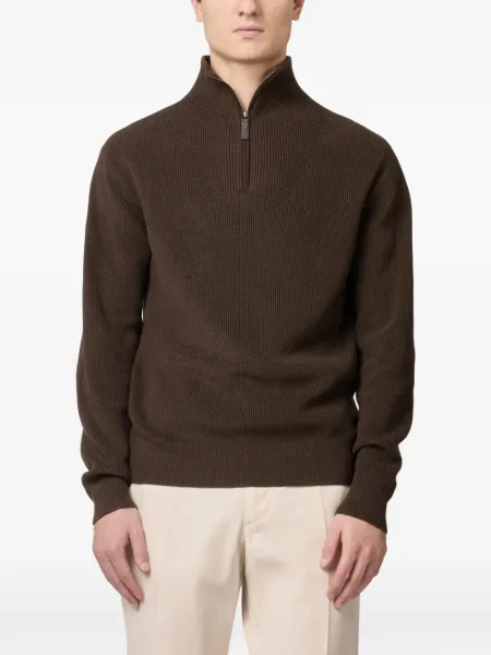 Pulover Tod's de jumătate de fermoar maro