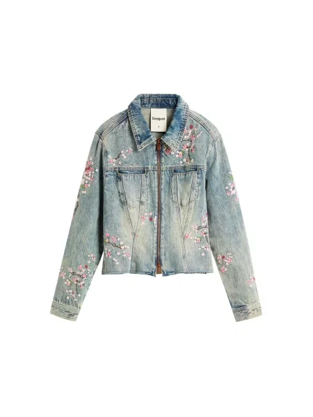 Desigual Geacă de primăvară-toamnă deschis albastru