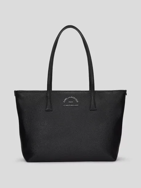 Torebka skórzana Karl Lagerfeld skórzana czarna