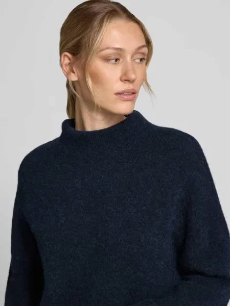 Sweter o kroju regular fit z mieszanki wełny i alpaki model Nola' Samsoe Samsoe granatowy