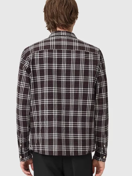 Сорочка AllSaints regular класичний комір коричневий