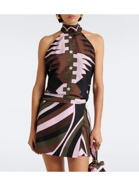 Top Pucci de mătase cu gât halter