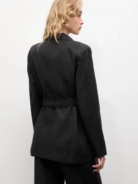Однотонный двубортный пиджак Answear.lab черный