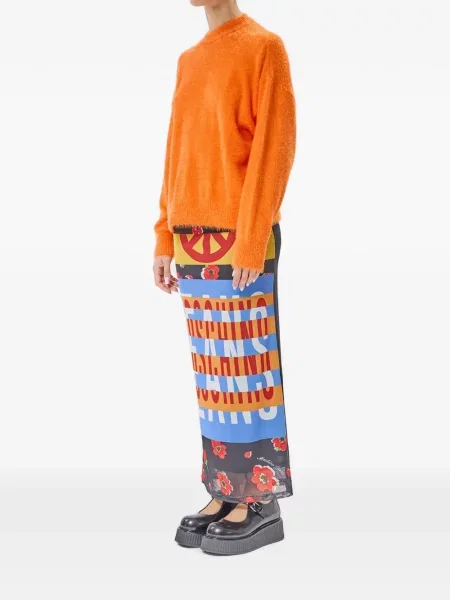 Džemper Moschino Jeans s autogramom narančasta
