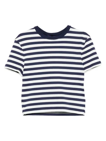 Top Ralph Lauren Collection cu dungi scurt albastru