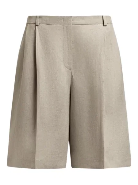 Ленени плисирани шорти 12 Storeez сиво