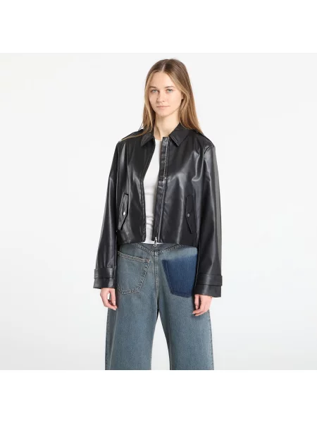Bunda z imitace kůže Calvin Klein Jeans černé