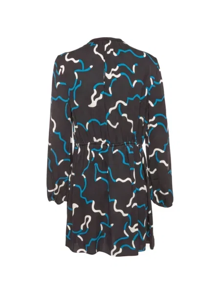 Μίνι φόρεμα Dvf Diane Von Furstenberg με σχέδιο με αφηρημένο print από κρεπ μαύρο