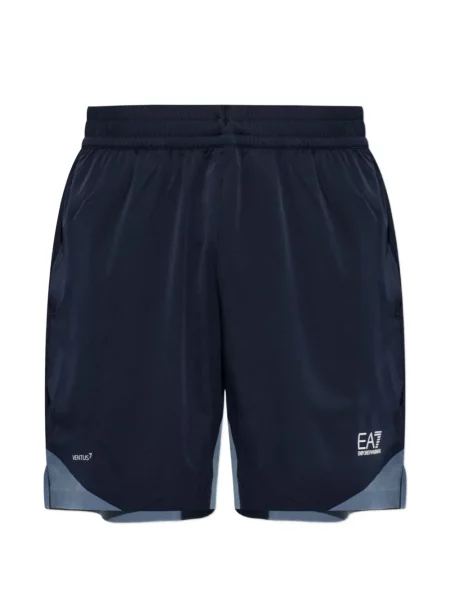 Pantaloni scurți Ea7 Emporio Armani cu imagine albastru