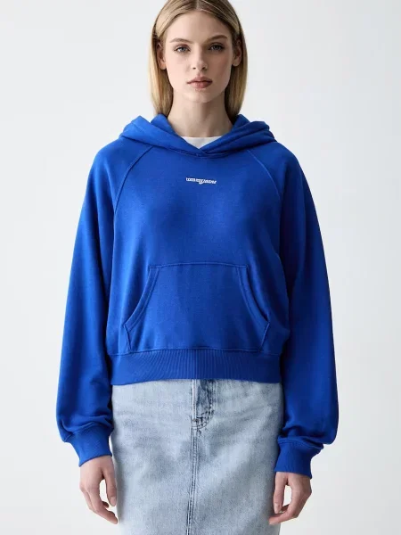 Tommy Jeans hanorac cu glugă pentru femei din albastru