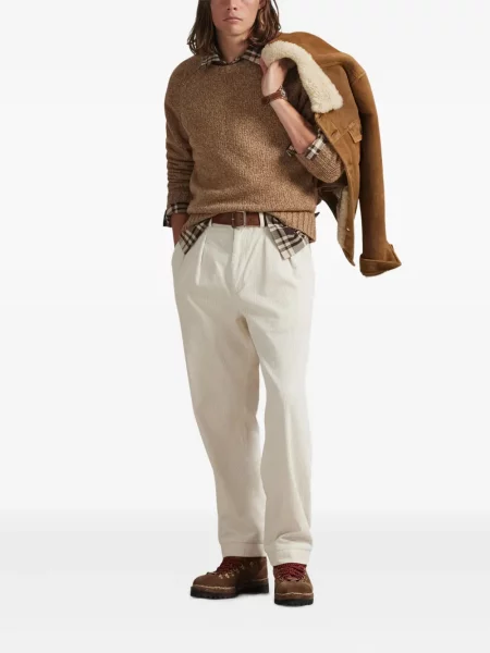 Briaunotas pusiau užtrauktukas zomšinės bokseriai Polo Ralph Lauren balta