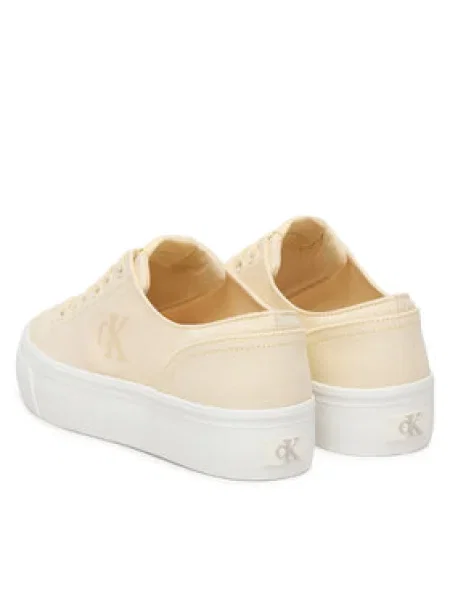 Sportcipők Calvin Klein Vulc Flatform Low Canvas Mg Ekru fehér