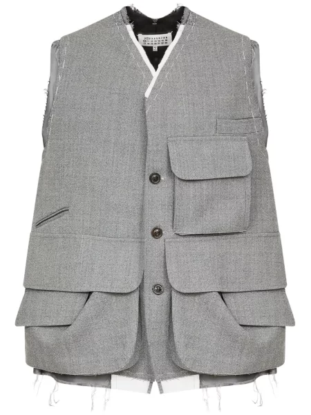 Vestă Maison Margiela de lână gri