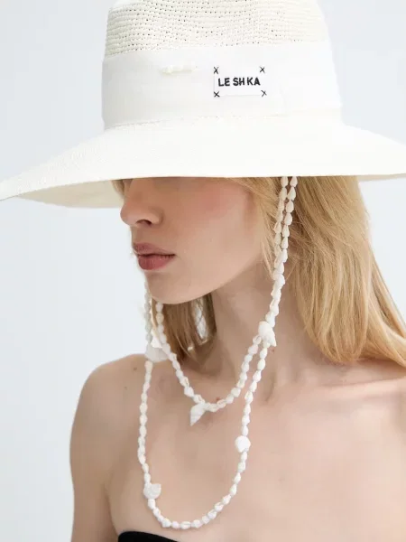 LE SH KA headwear LE SH KA széles karimájú kalap női SEASHEEL LONDON bézs