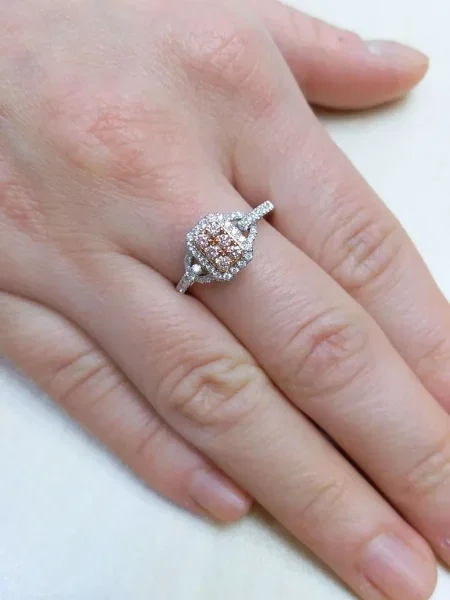 Žiedas Hyt Jewelry su argyle raštu rožinė