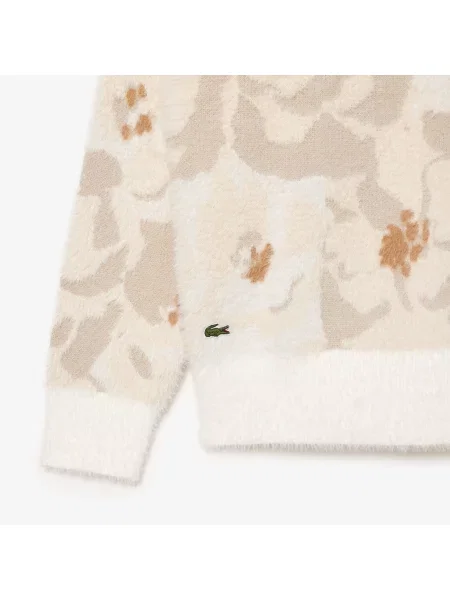 Lacoste Sweter Z Dzianiny Żakardowej W Kwiaty