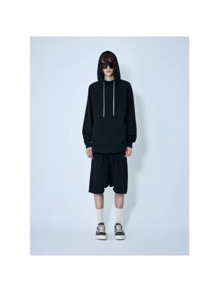 Bluza z kapturem Rick Owens z kapturem ze sznurkiem czarna