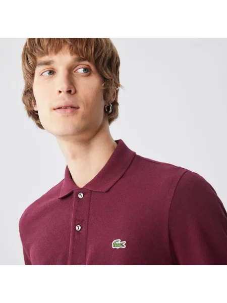 Поло Lacoste бордовое