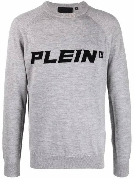 Pulover Philipp Plein cu imagine gri