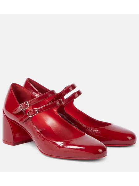 Pantofi cu toc Christian Louboutin din piele de lac roșu