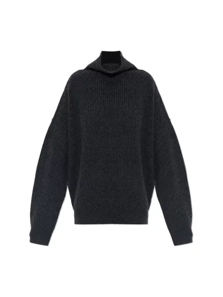 Lniany sweter z golfem Isabel Marant szary