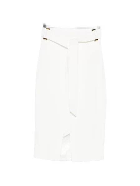 Fustă midi Elisabetta Franchi până la genunchi alb