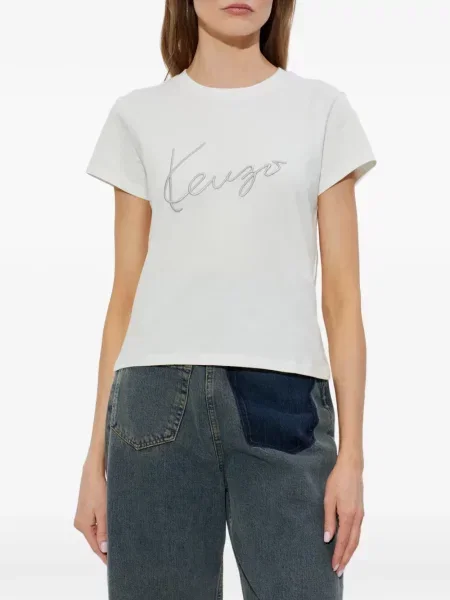 Tricou Kenzo cu broderie alb